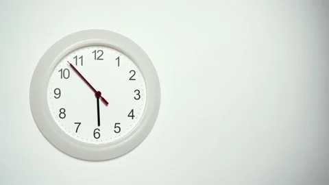 Wall clock showing six hours, timelapse Stock Footage 119409588