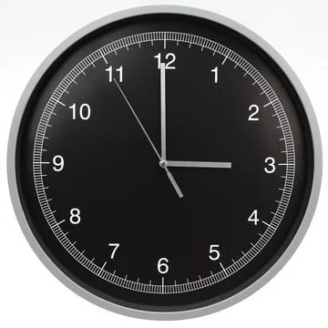 Wall clock showing three o'clock isolated on white background Stock Photos