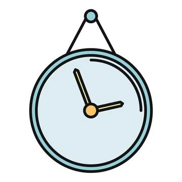 Wall clock showing time deadline or schedule concept Stock Illustration