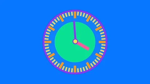 Wall clock showing time illustration. Stock Illustration