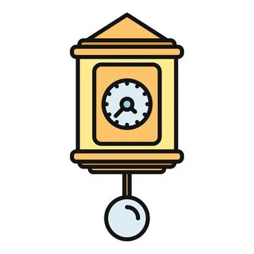 Wall clock showing time with pendulum mechanism 스톡 일러스트