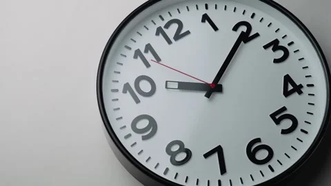 Wall clock shows ten minute past ten, close-up. Classic clock time Stock-Footage 293697793