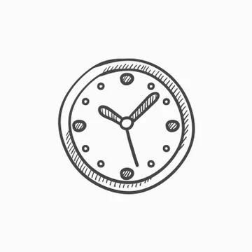 Wall clock sketch icon Stockillustratie