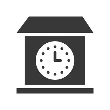 Wall clock solid icon design pixel perfect Stock Illustration