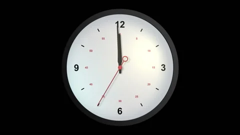 Wall Clock With The Time Of 12:00 Am Or Pm Stock Footage 205844455