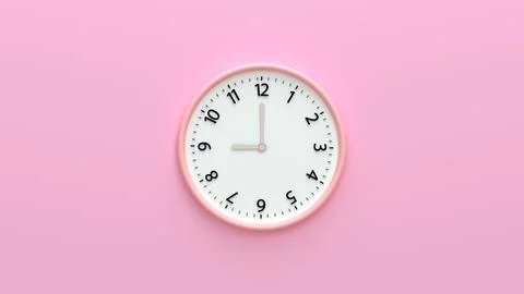 Wall clock with time and number isolated on color background. 스톡 사진
