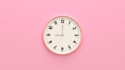 Wall clock with time and number isolated on color background. Photos