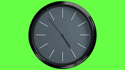 Wall clock Time Lapse 12 hours 120fps 4k Green Screen Modern Stock Footage 166667155