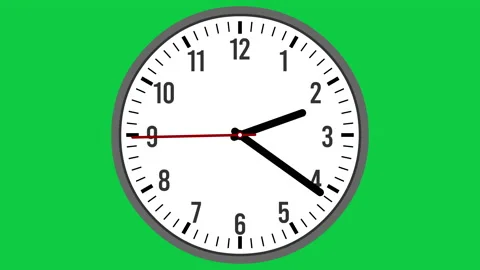 Clock Animation In 12 Hour Loop Animation With Optional Luma Matte