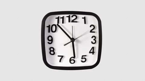 Wall Clock Time Lapse on a Black Background with Alpha Matte Channel. Fast .. Stock Footage 294380103