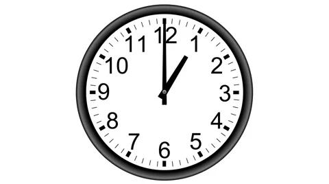 Wall clock time lapse isolated Stock Footage 58997577