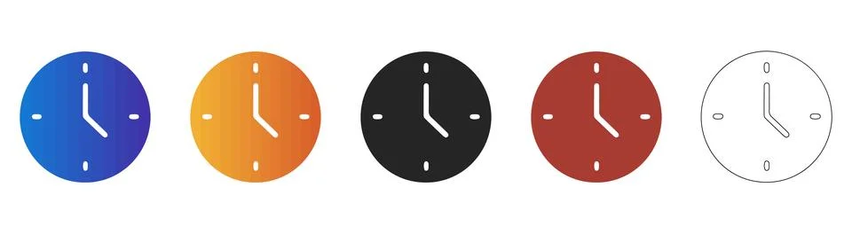 Wall clock time management icon Illustrazione stock