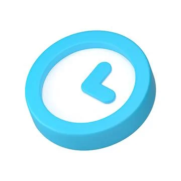 Wall clock for time management keeping deadline measurement blue 3d icon re.. Stock Illustration