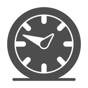 Wall clock with two hands solid icon, room decor concept, clock sign on white Stock Illustration