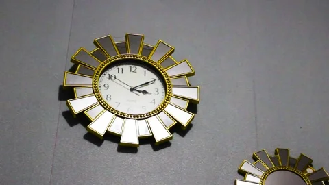Wall clock with a unique design Video stock 244700851