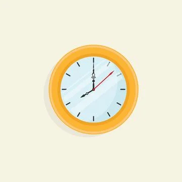 Wall clock vector element design template Ilustración de archivo