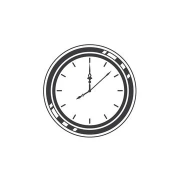 Wall clock vector element design template Ilustración de archivo