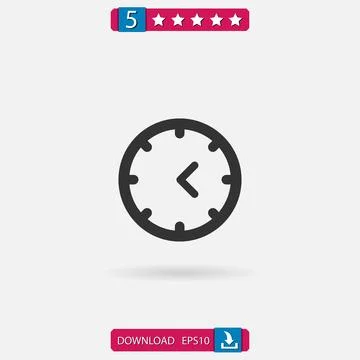 Wall clock vector icon Stock Illustration