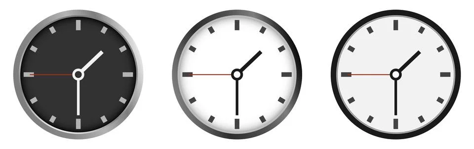 Wall clock, wall clock icon isolated on white background. Vector Stock Illustration