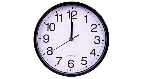 Wall clock on a white background 00,00 Видео 58247073