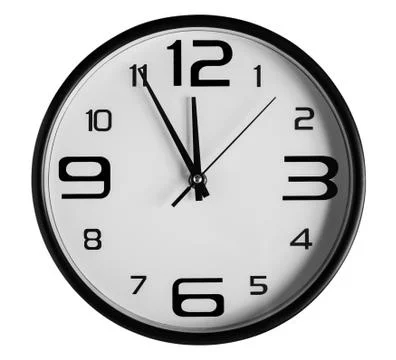 Wall clock on a white background Stock Photos