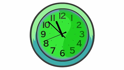 Wall clock on a white Screen Stock Footage 242744610