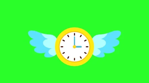 Wall Clock with Wings Symbolizing Passing Time and Speed 库存影片 319918377