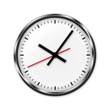 Wall clock without numbers isolated on white background Stock Photos