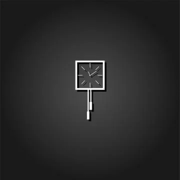 Wall clocks icon flat. Stock Illustration