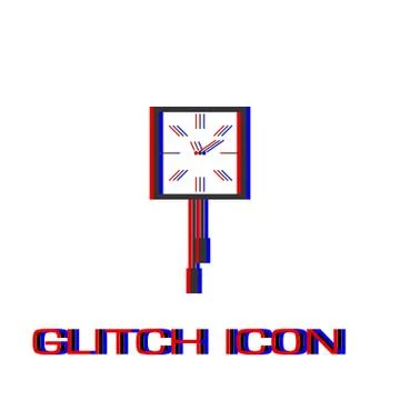 Wall clocks icon flat. Stock Illustration