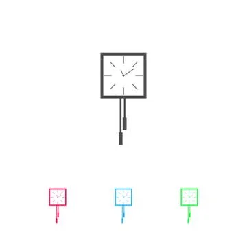 Wall clocks icon flat. Stock Illustration