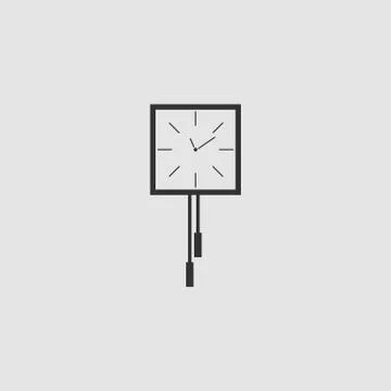 Wall clocks icon flat. Stock Illustration