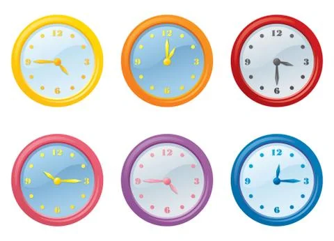 Wall clocks Stock Illustration