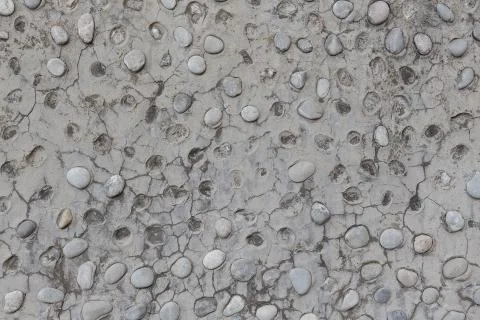 Wall with coarse large pebbles Foto stock