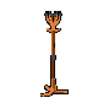 Wall coat rack pixel art vector illustration Stock Illustration