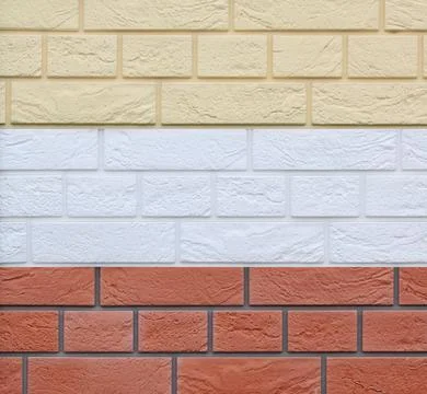 Wall coating, samples of brick panels for building facades. Stock Photos