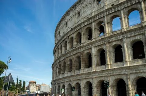 Wall of collesium in rome Stock Photos