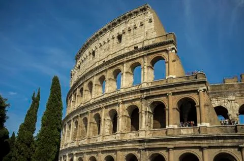 Wall of collesium in rome Stock Photos