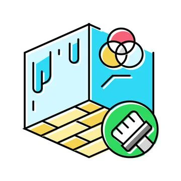 Wall color selection interior designer color icon vector illustration Stock Illustration
