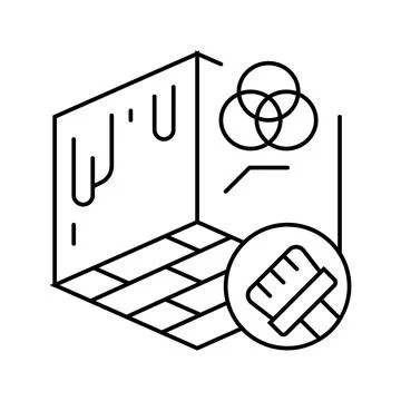 Wall color selection interior designer line icon vector illustration Stock Illustration