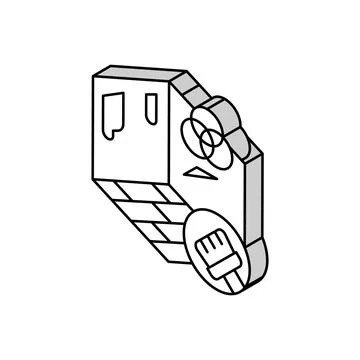 Wall color selection interior designer isometric icon vector illustration Stock Illustration