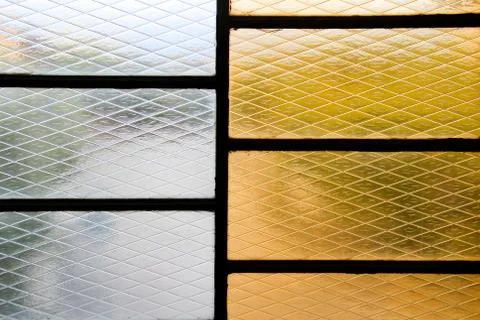 Wall of colored glasses Stock Photos