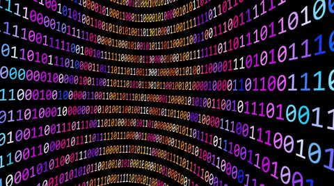 Wall of colorful binary data イラスト素材