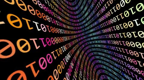 Wall of colorful binary data イラスト素材