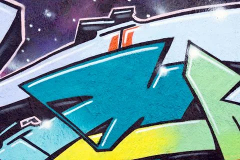 Wall with colorful graffiti Stock Illustration