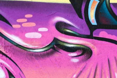 Wall with colorful graffiti Stock Illustration