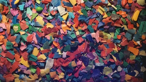 Wall of Colourful Plastic Waste Video stock 90117929