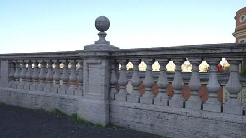 Wall of columns of the Gianicolo in Rome Stock Footage 303446284