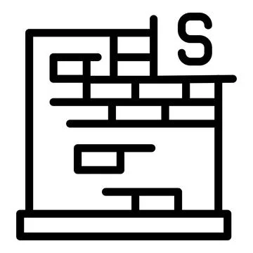 Wall construction icon outline vector. Money building Ilustración de archivo