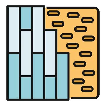 Wall construction process with insulation and finishing material Stock Illustration